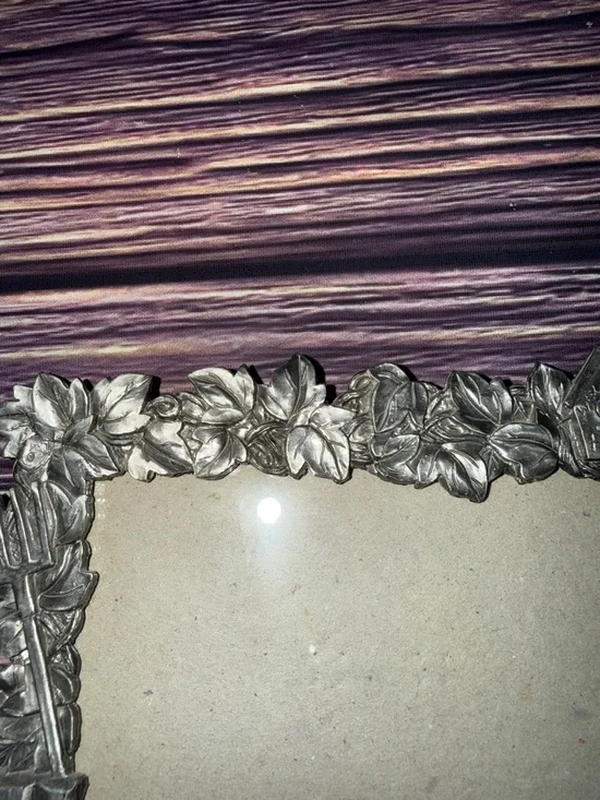 Perfect Art Nouveau Pewter Garden Theme Silver Photo Frame. Watering Can Flowers - Picture 9 of 16